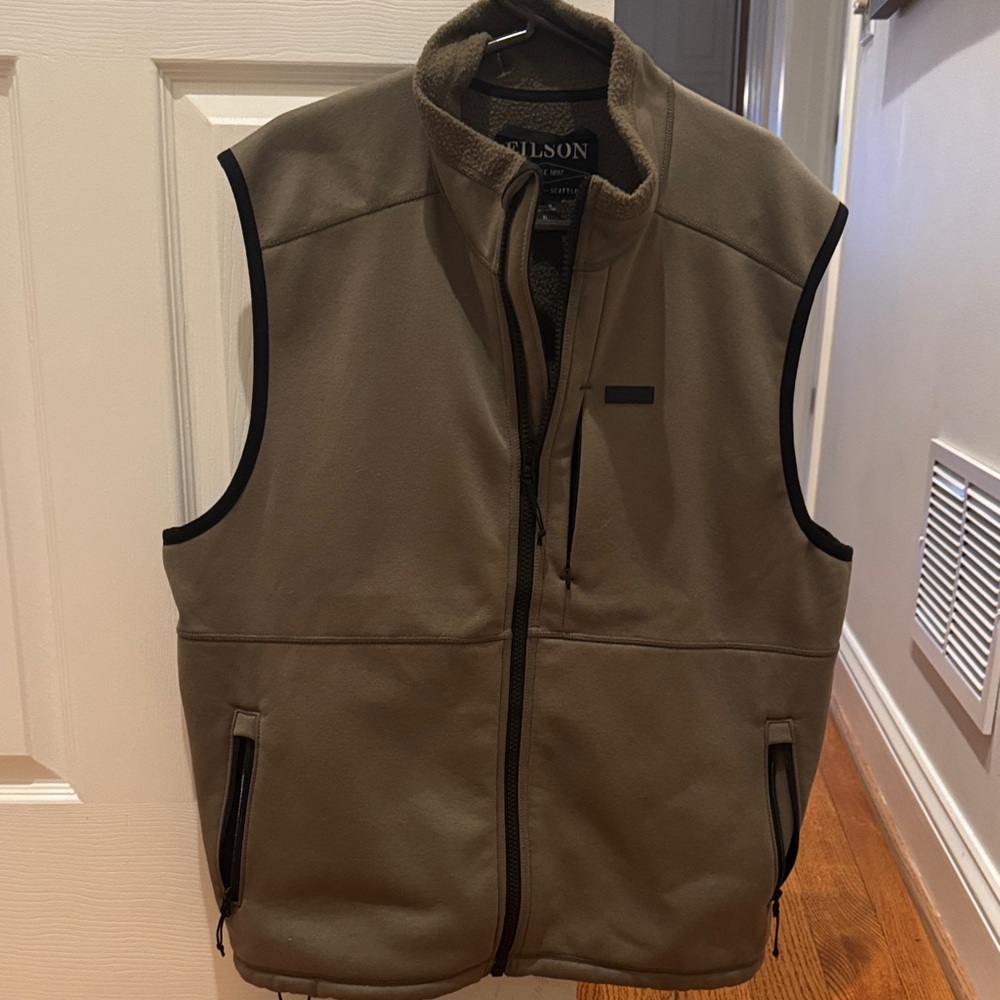 Filson Men's Khaki Vest with Black Accents